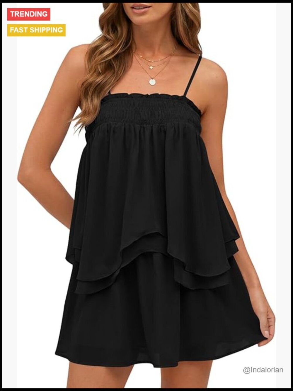 Ultra-Soft Polyester Smocked Cami Top & Ruffle Mini Skirt Set